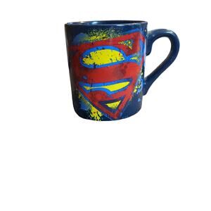 Distressed Street Art Superman Logo14 OZ Coffee Mug by Silver Buffalo, LLC